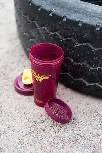 Smartshake Lite Justice League Protein Shaker Bottle 800ml – DC Comics Water Bottle, Leakproof BPA Free Gym Shaker Bottle for Protein Shakes And Protein Powder - Wonder Women Logo - style: Wonderwomen