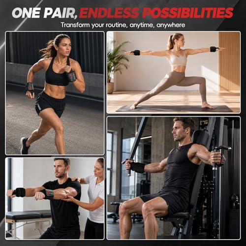 Wrist Weights with Thumb Loops Lock for Men Women, Ankle Weights Weighted | Thumb Loop Lock & Adjustable Strap Wrist Weights, Soft-Touch for Walking Running Yoga Pilates Home Workouts
