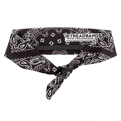 TreadBands Men's Performance Non-Slip Headbands - color: Black Bandana