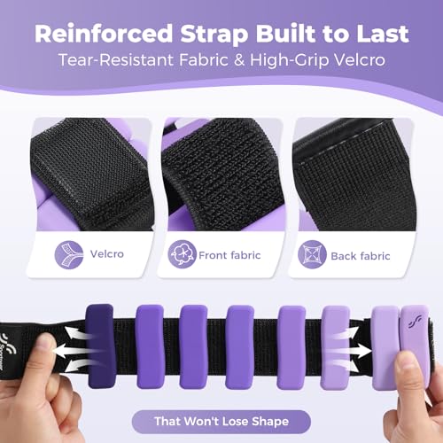 Sportneer Wrist & Ankle Weights for Women & Men Set of 2 (1LB/2LB Each) - Soft Silicone Arm & Leg Weights for Pilates, Yoga, Walking, Barre, Home Workout, Water Aerobics - color: Halo Violet, size: 2 Lb Pair (1 Lb Each)