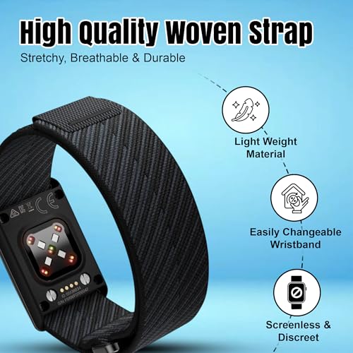 DADO Breathable Nylon Replacement Watch Band Compatible with Polar Loop – Lightweight, Ideal for All Weather Use Sport Strap with Adjustable Hook & Loop Closure - color: Night Black