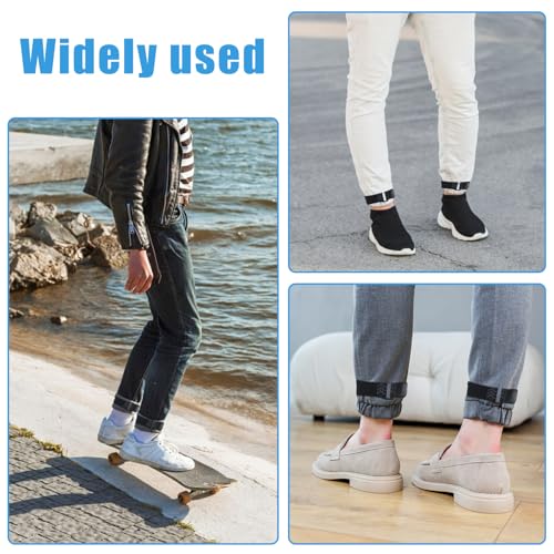 Black Boot Straps, 2 PCS Elastic Polyester Ankle Straps for Cowboy Boots Adjustable Boots Bands Self-adhesive Trousers Blouses Elastic Strap Band with Hook and Loop for Hiking Fishing Hunting - style: wave pattern