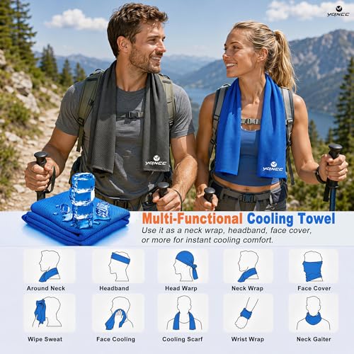YQXCC 4 Pack Cooling Towels (40"x12"), Cool Neck Towel, Soft Breathable Microfiber for Gym, Yoga, Golf, Running, Camping & Summer Outdoor Activities - color: 2 Purple + 2 Green