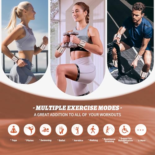 BECOJADDE Ankle Weights for Women Wrist Weights Set of 2 (1 lb/2 lb Each) Adjustable Arm Leg Weight for Womens Men Suitable for Walking Swimming Running Pilates Yoga Gym - color: Cream Beige, size: 2lb Pair (1lb Each)