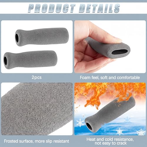 Timtin Foam Cane Handle Grip Replacement Offset Walking Hand Foam Handle for Bicycle Handlebars Walking Cane Accessories 4.53 x 0.98 x 0.98 Inch - color: Grey