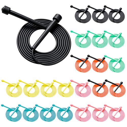 YYDYTTKX Adjustable Jump Rope Bulk, 9.2 ft Tangle-Free Speed Skipping Rope for workouts, group training, teams, family and Gym Class - color: Multicolor, size: 24