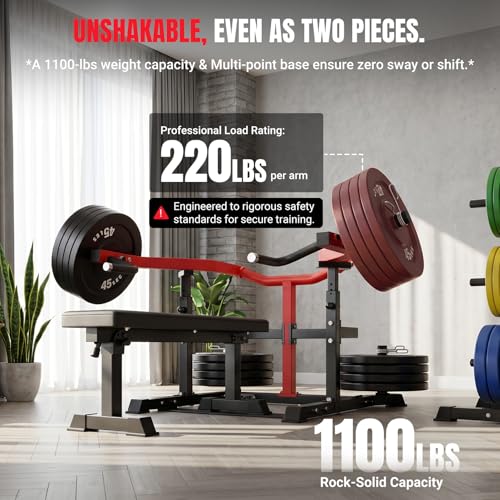 Multi-Function All in 1 Weight Bench Set - Multi-Positions Heavy Duty Weight Lifting Sit Up Bench Workout Benchs Folding Bench Press for Home Gym - color: Red-Black