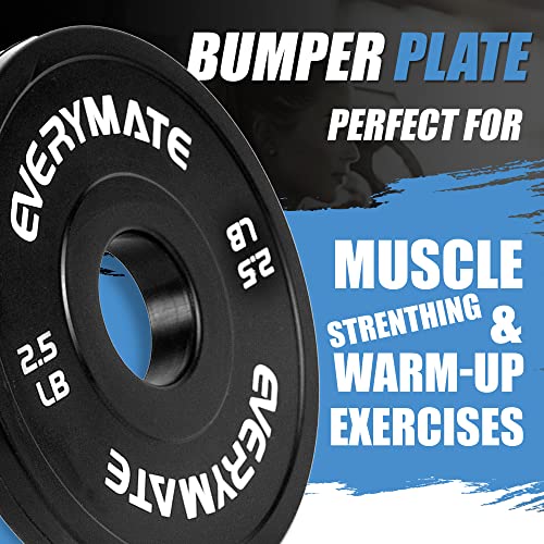EVERYMATE Change Weight Plates 1.25LB 2.5LB 5LB Set Fractional Olympic Bumper Plates for Cross Training Steel Insert Strength Training - color: 2.5 LBx2, size: Black