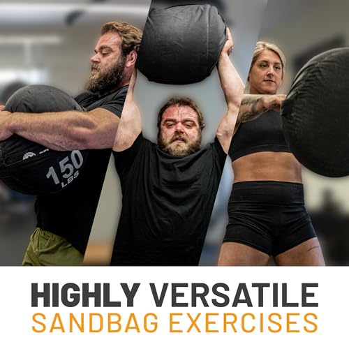 Strongman Sandbag for Working Out [Bells of Steel] Fitness Sand Bag Sacks, Commercial and Home Gym Sand Bags for Weight Training with Handles for Workout - style: 150 lb