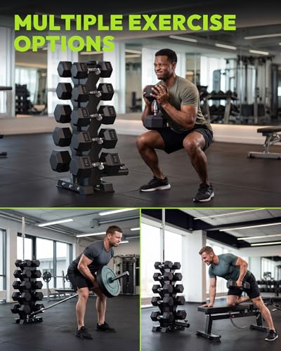 HANDBODE A-Frame Dumbbell Rack | Ideal for home gym, space-saving triangular frame, heavy-duty steel, holds multiple dumbbells securely - color: 1 X 5-Tier A-Frame with Landmine Attachment