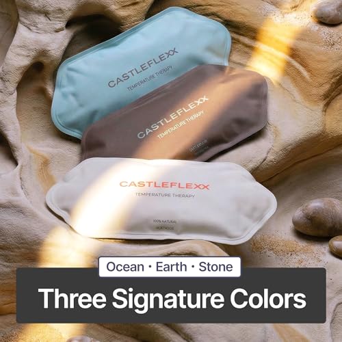 CastleFlexx Dual Hot & Cold Therapy Packs | Gel-Free, Flexible & Reusable for Neck, Shoulders, Joints & Muscles | Microwave & Freezer Safe | Ideal for Daily Relief - Stone - color: Stone