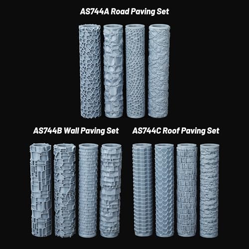DND Terrain Texture Roller Set for Foam Modeling –Build Roofs for RPG Games | Perfect for RPG Accessory Building Blocks of Adults, Table Maps, and Dungeons and Dragons Worlds-AS744C - color: As744-c