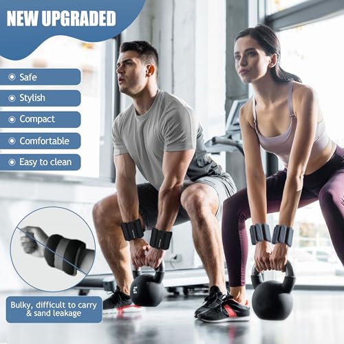 BECOJADDE Ankle Weights Set of 2 (1 lb/2 lb Each) for Women Men Adjustable Wrist Bracelet for Home Gym Weighted Bangles Wristbands Leg Arm Weights for Walking Swimming Running Pilates Yoga Gym - color: Black, size: 4 Lb Pair (2 Lb Each)