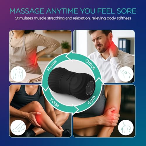 VOYOR-HEALTH Vibrating Peanut Massage Ball Roller, Electric Double Lacrosse Massage Ball with 4 Intensities for Muscle Pain Relief, Rechargeable Deep Tissue Massage, Yoga Sports Fitness MB300 (Black) - color: Black