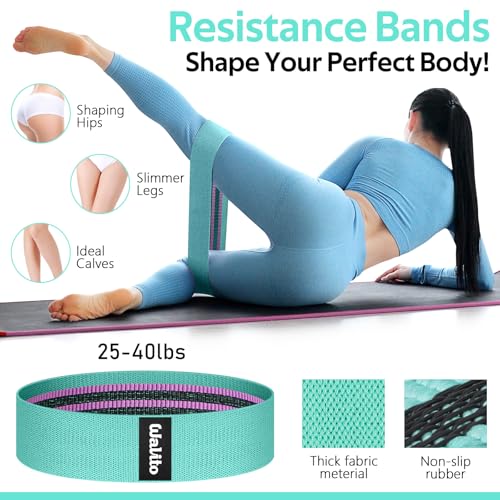 WALITO 8Pcs Barbell Pad Set for Hip Thrust - Squat Pad,Gym Accessories for Women with Bar Bad,Bench Press, with Gym Ankle Straps,Resistance Bands for Working Out,Lifting Strap,Carry Bag - color: Lake Blue