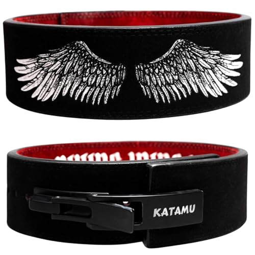 Katamu USPA & IPL Approved Premium Lever Belt | — 10mm and 13mm Leather - color: Divine Wings, size: Medium - 13mm