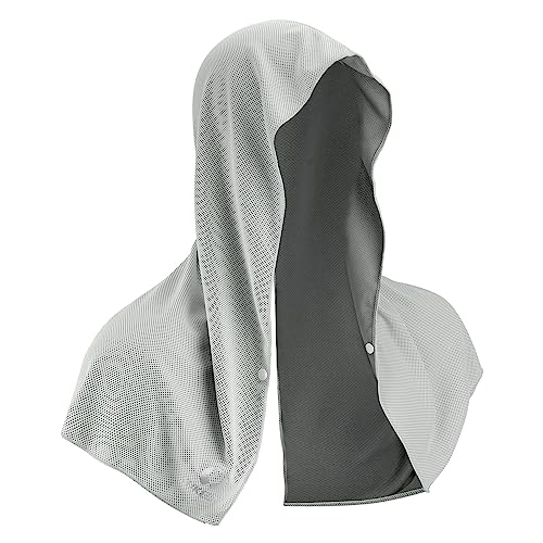 Sukeen Cooling Hoodie Towel, Absorbent Quick-Drying Cooling Towels for Neck and Face, UV Sun Protection Cooling Neck Wraps Sport Head Cooling Towel Hot Weather - color: Grey