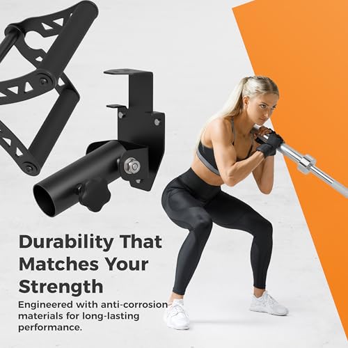 EVERSTRONG T Bar Row Attachment with V Bar Attachment Landmine Handle - 360 Swivel Landmine Attachment for Barbell for Full-Body Workout in Home Gym - Small Spaces - Deadlifts Squats Landmine Stand - style: 2" Rack/Wall Mount with V Grip