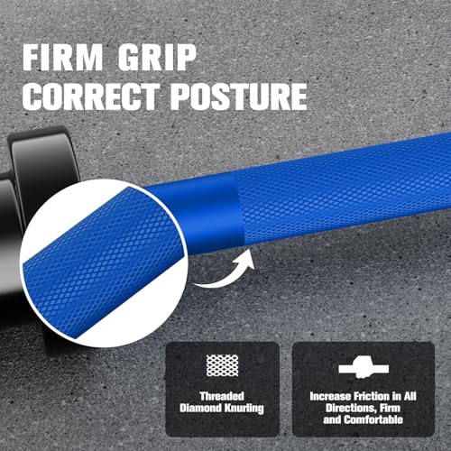 RitFit Barbell Weight Set - 4/6FT Olympic Barbell with Weight Plates (55-115LB Total) - Weightlifting Equipment for Squats, Curls, Deadlifts, Presses, Hip Thrusts - color: Black/Blue, size: 4FT With 85LB Plates