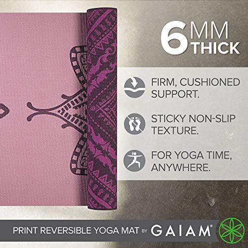 Gaiam Yoga Mat - Premium Print Reversible Extra Thick Non Slip Exercise & Fitness Mat for All Types of Yoga, Pilates & Floor Workouts - color: Inner Peace Lotus