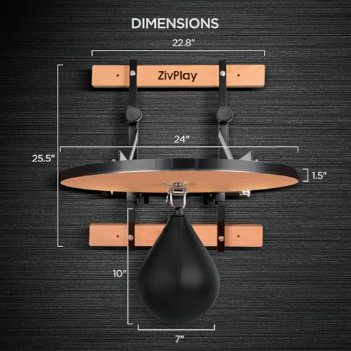 Speed Bag Platform Speed Bag Stand for Boxing Punching Practice Includes Height Adjustable Mount Speedbag and Air Pump 360° Swivel 24 Inch Board