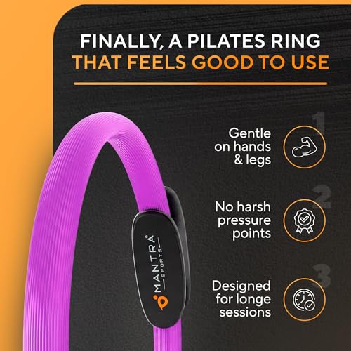 Pilates Ring Circle, Magic Circle Pilates Ring, Inner Thigh Exercise Equipment, Fitness Rings for Women, Thigh Master Inner Thigh Exerciser, Yoga Ring Pilates Equipment for Home Workouts - color: Deep Violet