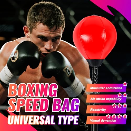 Boxing Speed Ball Universal 8mm Screw Replaceable Spare Sandbag for Dynamic and Enduring Training Sessions（Red）