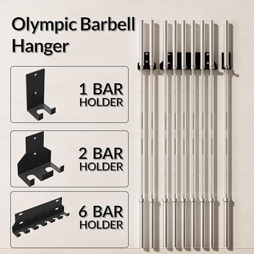 Fitvids Wall Mount Vertical Barbell Hanger Olympic Barbell Holder