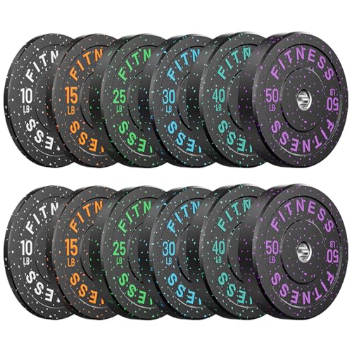 2" Bumper Plates Set Olympic Weight Plates for Barbell Strength Training | Papababe 2Inch Weights Plates Set, Floor Protective Plates, 20-600lbs Rubber Bumper Plates for Weightlifting, Bench Press - size: 340 LB SET (PAIR OF 10, 15, 25, 30, 40, 50 LB), st
