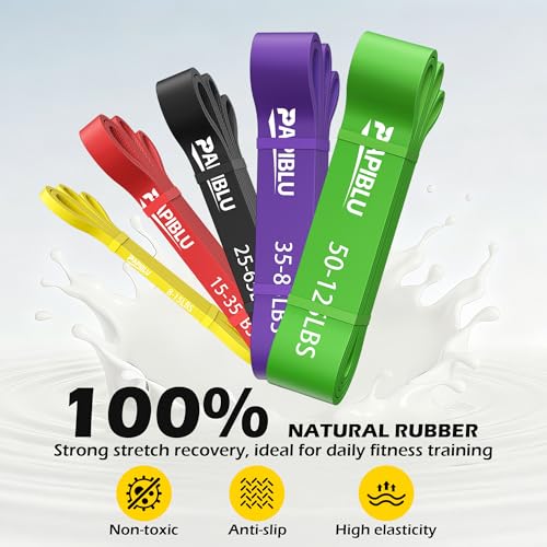 Pull Up Bands, Resistance Bands Set for Pull-Up Assistance, Exercise Bands with Door Anchor & Grip Pads for Men & Women Working Out, Physical Therapy, Muscle Training - color: Multicolor