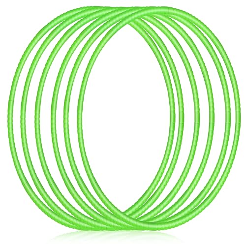 Shappy 6 Pcs Exercise Hoop Detachable Adjustable Plastic Toy Playground Toys Colored Hoop Circles for Teens Games Gymnastics Dog Agility Equipment Party Decor - color: Green, size: 20 Inch