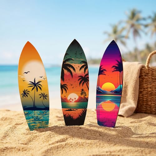 12 Pcs 12 Inch Unfinished Wood Surfboard Cutout for Crafts Nautical Blank Wooden Crafts Summer Beach DIY Wall Decor for Art Creation Graffiti Painting Home Hanging Decor Hawaii Luau Party - color: Surfboard
