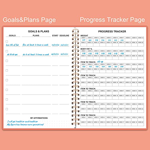 Fitness Planner for Women & Men - A5 Workout Log Book/Exercise Workout Log to Track Weight Loss, GYM, Bodybuilding Progress - Daily Health & Wellness Workout Journals, 5.8X8.25 In Workout Book - style: Pink