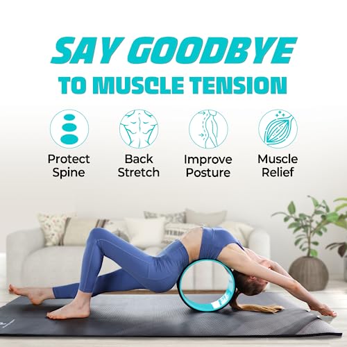 Yes4All Yoga Wheel Roller, 500 lb Capacity Back Cracker Roller for Comfort HIPS & Neck, Available in 6”/10”/12” Sizes - color: Black - Mint, style: 12" - Gentle