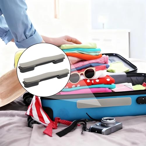 2Pcs Titanium Silver Plastic Luggage Straps with Screws, Luggage Handle Replacement, Grip Carry Strap for Repair - color: Titanium Silver