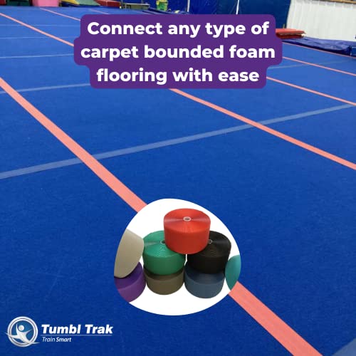 Tumbl Trak Hook Mat Fastener | 42' Long & 4" Wide | Hook Fastener for Carpet Bonded Foam Seams | for Gymnastics and Cheer Gym Floors (Green) - style: Green