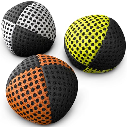 speevers Juggling Balls for Beginners and Professionals Set of 3, 14 Colors Available, 2 Layers of Net and Carry Case, Xballs Juggling Balls (3 Color Mix, 3.2 oz) - color: 3 Color Mix, size: 3.2 oz