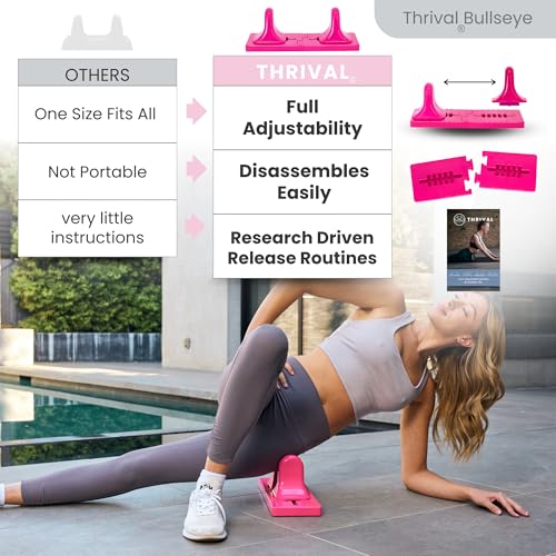 Thrival Bullseye - Psoas Muscle Release Tool with Thrival App for Hip Flexor, Back, Hamstring, Glute, Iliacus, and Neck Pain - Deep Tissue, Trigger Point, and Myofascial Release - Pink - color: Pink, size: Thrival Bullseye