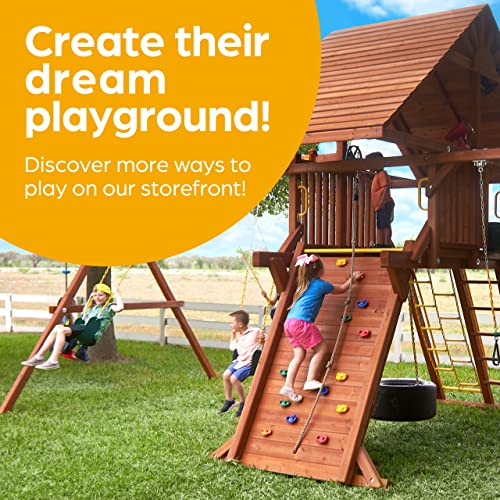 Jungle Gym Kingdom Swing Sets for Backyard, Monkey Bars & Swingset Accessories - Set Includes 18" Trapeze Swing Bar & 48" Heavy Duty Chain with Locking Carabiners - Outdoor Play Equipment (Green) - color: Green