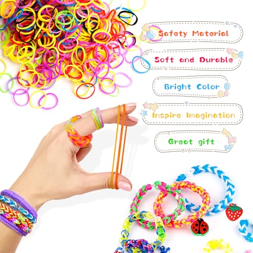UUEMB Loom Rubber Band Bracelet Kit, 6000+ 41-Color, Storage Case, Ages 8+ | Latex-free non-toxic, soft & durable, letter beads & tassels, fine motor skills, party favors, clear organizer - color: 6000 Pcs