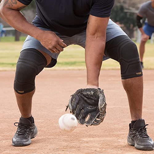 Copper Fit Elite Knee Compression Sleeve Knee Brace 2-Pack, Black (Small/Medium 12"-16")