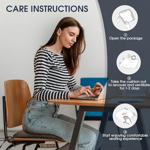 TushGuard Chair Cushions, 4 Pack Memory Foam Chair Pads, Thin Seat Cushion, Kitchen Chair Cushions Set of 4, Anti-Slip Backing & Fixed Straps, 1.4 in Thick, Brown - color: Brown