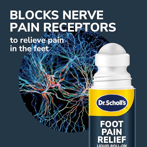 Dr. Scholl's Foot Pain Relief Liquid ROLL-ON, 3.0 oz // Clinically Tested 12-Hour Pain Relief - Penetrates Tough Nerve Pain - Works in 5 Minutes - Non-Greasy - with Lidocaine & Menthol