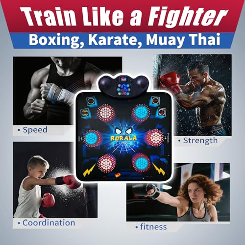 RORALA Music Boxing Machine for Adults & Kids - Smart Punching Machine with Boxing Gloves, Wall Boxing Punching Pad for Home, Office, Gym