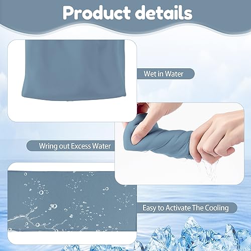 Honoson Cooling Towel Bulk - Neck & Face Cool Chilly Towels Microfiber Breathable Sport Sweat Rag for Gym, Yoga, Travel, Camping, Running, Outdoor - color: Haze Blue, size: 32"x12"