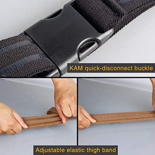 IDOGEAR Tactical Leg Strap Thigh Belt for Holster Knife Elastic Thigh Strap Outdoors EDC Leg Hanger with Quick-Release Buckle - color: Black2