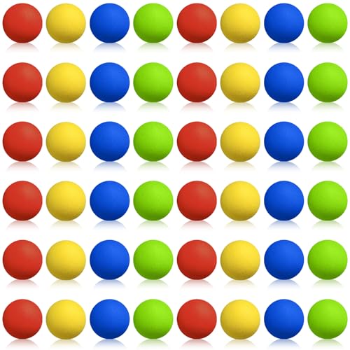Sumind 48 Pcs Soft Foam Balls Popper Refill Pack, 1.2 in, 4 Colors | Ball Refill, Small Foam Balls,Bullet Replacement, Kids Birthday Party, Games Favors, 4 Assorted Colors, 1.2 Inch