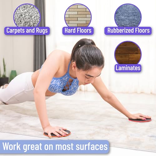 Mr. Pen Core Sliders for Working Out - 2 Pack Dual Sided Workout Sliders Discs - color: Orange