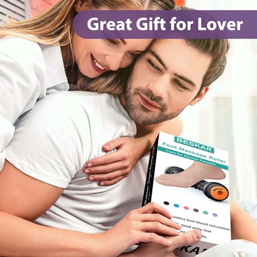 BESKAR Foot Massage Roller for Relief Plantar Fasciitis, Foot Reflexology Tool Pressure Point Massage Roller, Deep Tissue Massage for Relieving Feet Arch Heel Pain, Myofascial Pain Syndrome - color: Grape