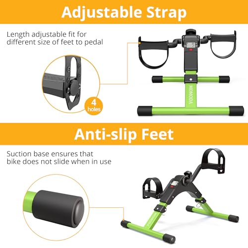 Pedal Exerciser Desk Exercise Bike Leg and Arm Bike with LCD Monitor Foldable (black/green)